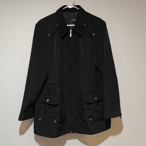 Vintage Utex Cinch Waist Jacket XL Black Boxy Corp Goth